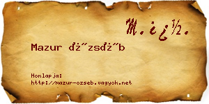 Mazur Özséb névjegykártya